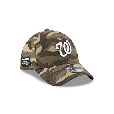 Green Washington Nationals Hat - New Era MLB Armed Forces Weekend 39THIRTY Stretch Fit Caps USA6497310